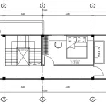 Bản vẽ bố trí công năng tầng 3 mẫu nhà phố 3 tầng 1 lửng hiện đại diện tích 63m2.