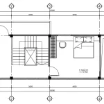 Bản vẽ bố trí công năng tầng lửng mẫu nhà phố 3 tầng 1 lửng hiện đại diện tích 54m2.