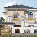 Tổng thể mẫu biệt thự 2 tầng tân cổ điển