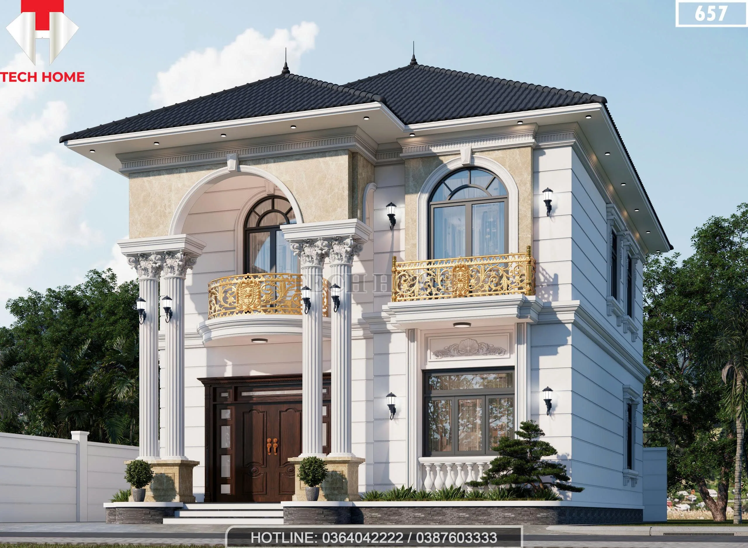 Góc nghiêng biệt thự 2 tầng tân cổ điển