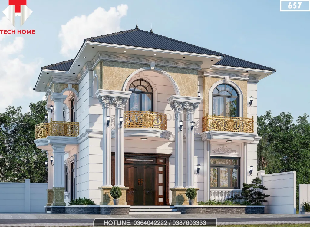 Góc nghiêng biệt thự 2 tầng tân cổ điển