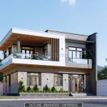 Góc nghiêng mẫu nhà 2 tầng hiện đại