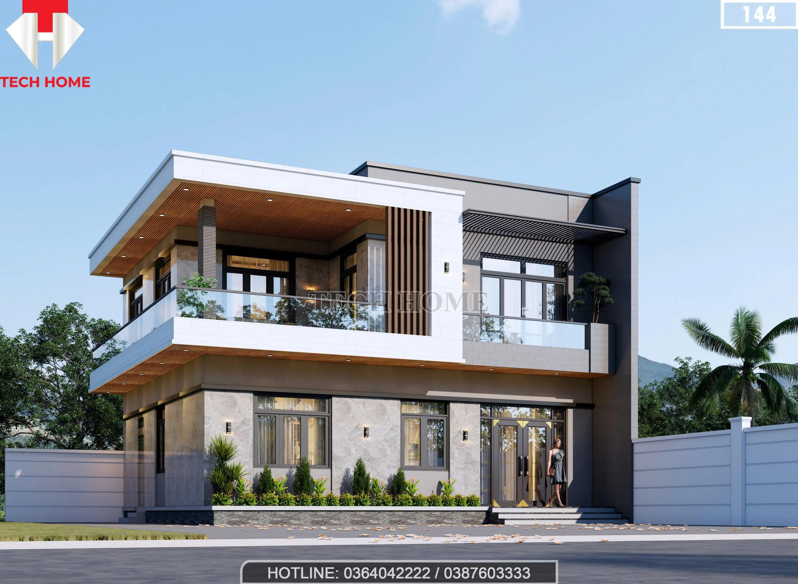 Góc nghiêng mẫu nhà 2 tầng hiện đại