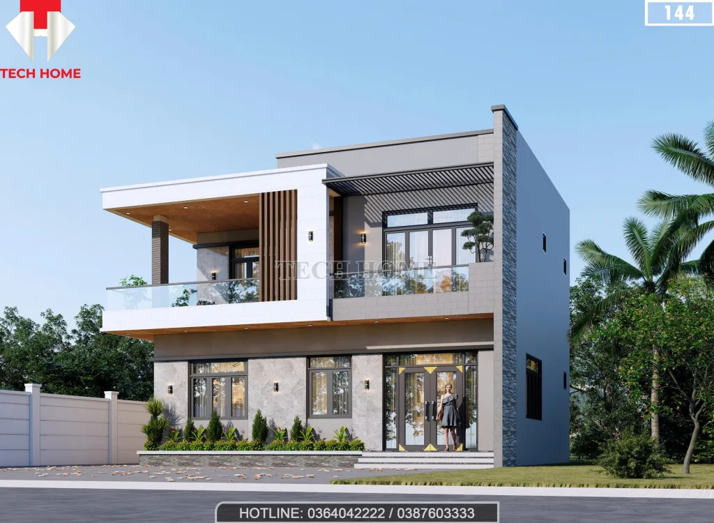 Góc nghiêng mẫu nhà 2 tầng hiện đại