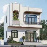 Góc nghiêng mẫu nhà 2 tầng hiện đại 8x11m