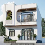 Góc nghiêng mẫu nhà 2 tầng hiện đại 8x11m