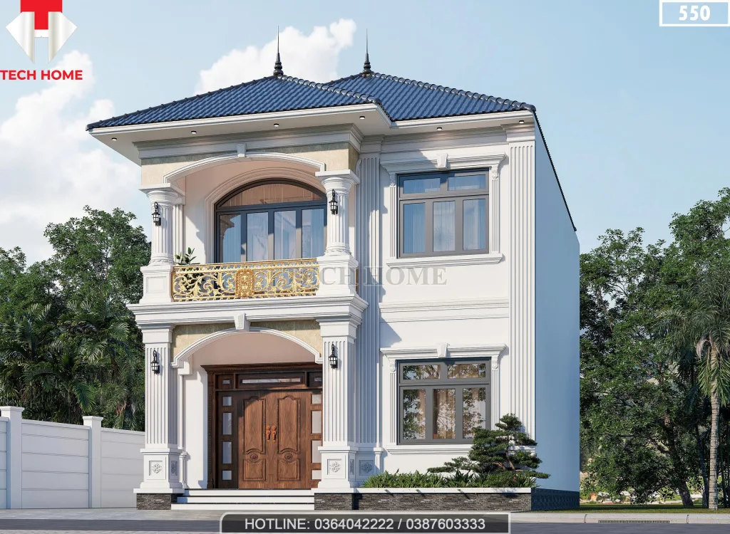 Góc nghiêng mẫu nhà 2 tầng mái Nhật