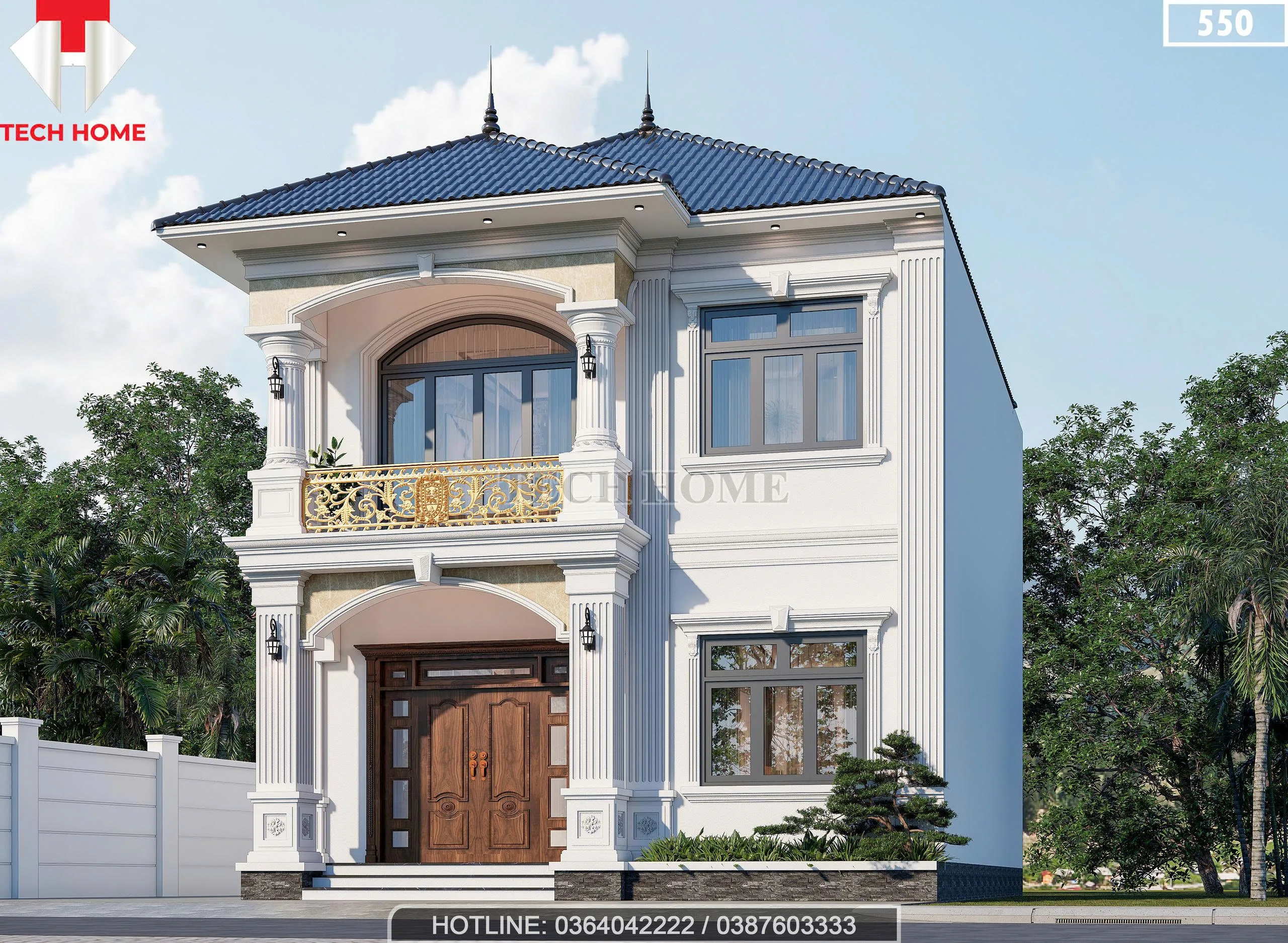 Góc nghiêng mẫu nhà 2 tầng mái Nhật