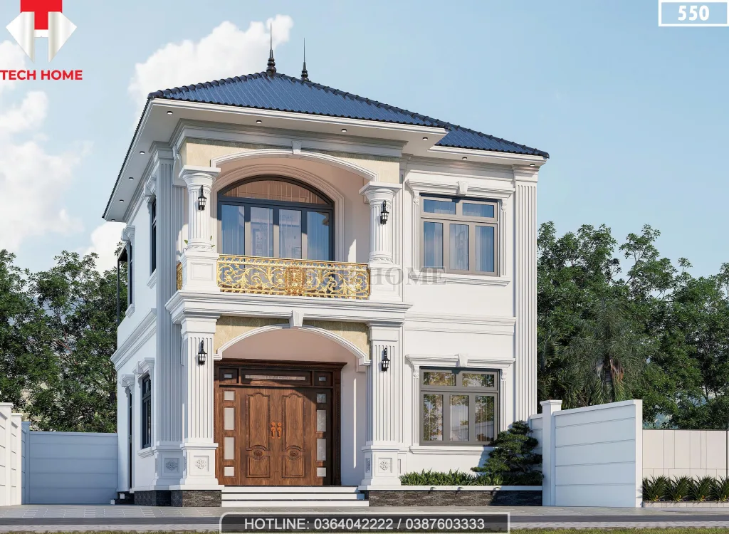 Góc nghiêng mẫu nhà 2 tầng mái Nhật