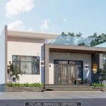 Góc nghiêng mẫu nhà cấp 4 hiện đại 3 phòng ngủ