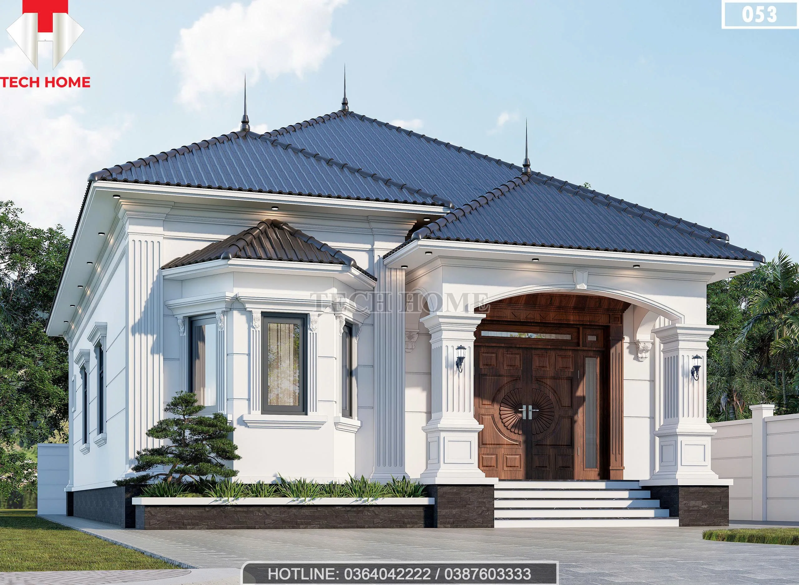 Góc nghiêng mẫu nhà cấp 4 mái Nhật