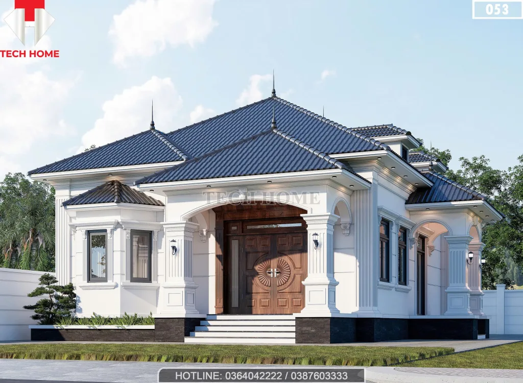 Góc nghiêng mẫu nhà cấp 4 mái Nhật