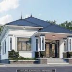 Góc nghiêng mẫu nhà cấp 4 mái nhật 3 phòng ngủ