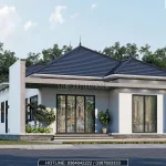 Góc nghiêng mẫu nhà cấp 4 mái Nhật 3 phòng ngủ