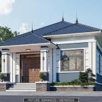 Góc nghiêng mẫu nhà cấp 4 mái Nhật 3 phòng ngủ