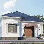 Góc nghiêng mẫu nhà cấp 4 mái Nhật 4 phòng ngủ