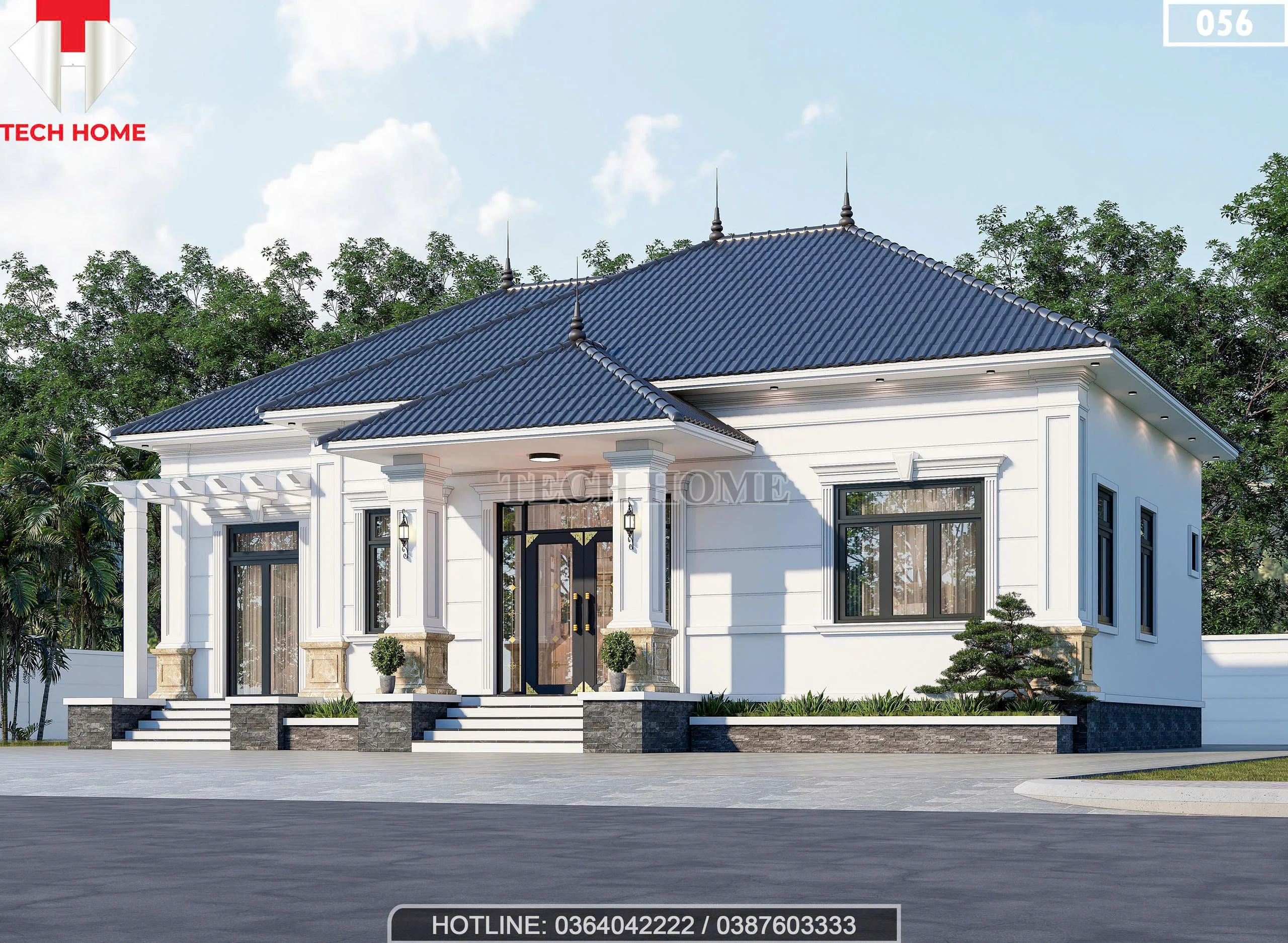 Góc nghiêng mẫu nhà mái Nhật 1 tầng