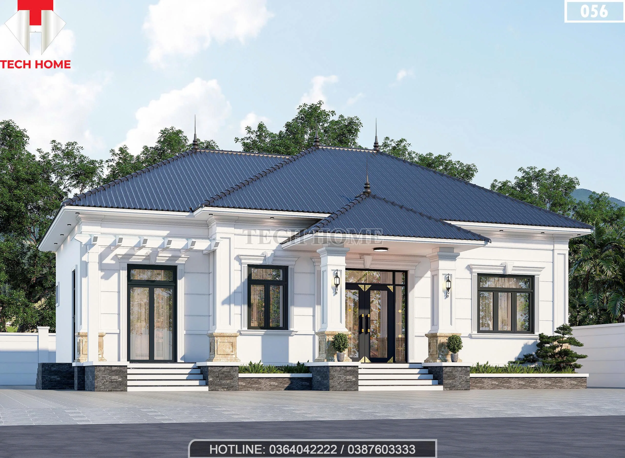 Góc nghiêng mẫu nhà mái Nhật 1 tầng