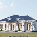 Góc nghiêng mẫu nhà mái Nhật 1 tầng 4 phòng ngủ