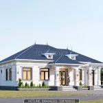 Góc nghiêng mẫu nhà mái Nhật 1 tầng 4 phòng ngủ