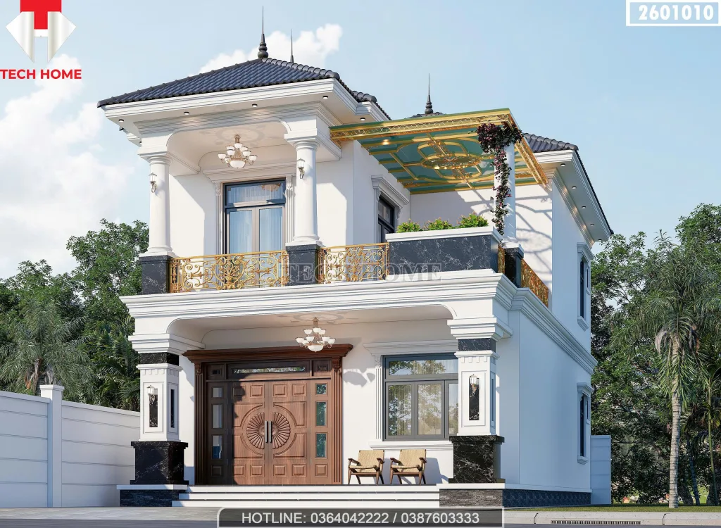 Góc nghiêng mẫu nhà nhà mái Nhật 2 tầng