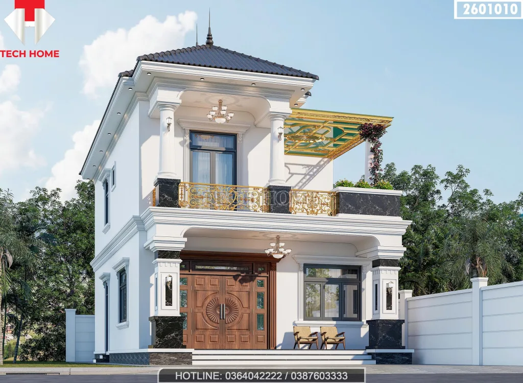 Góc nghiêng mẫu nhà nhà mái Nhật 2 tầng