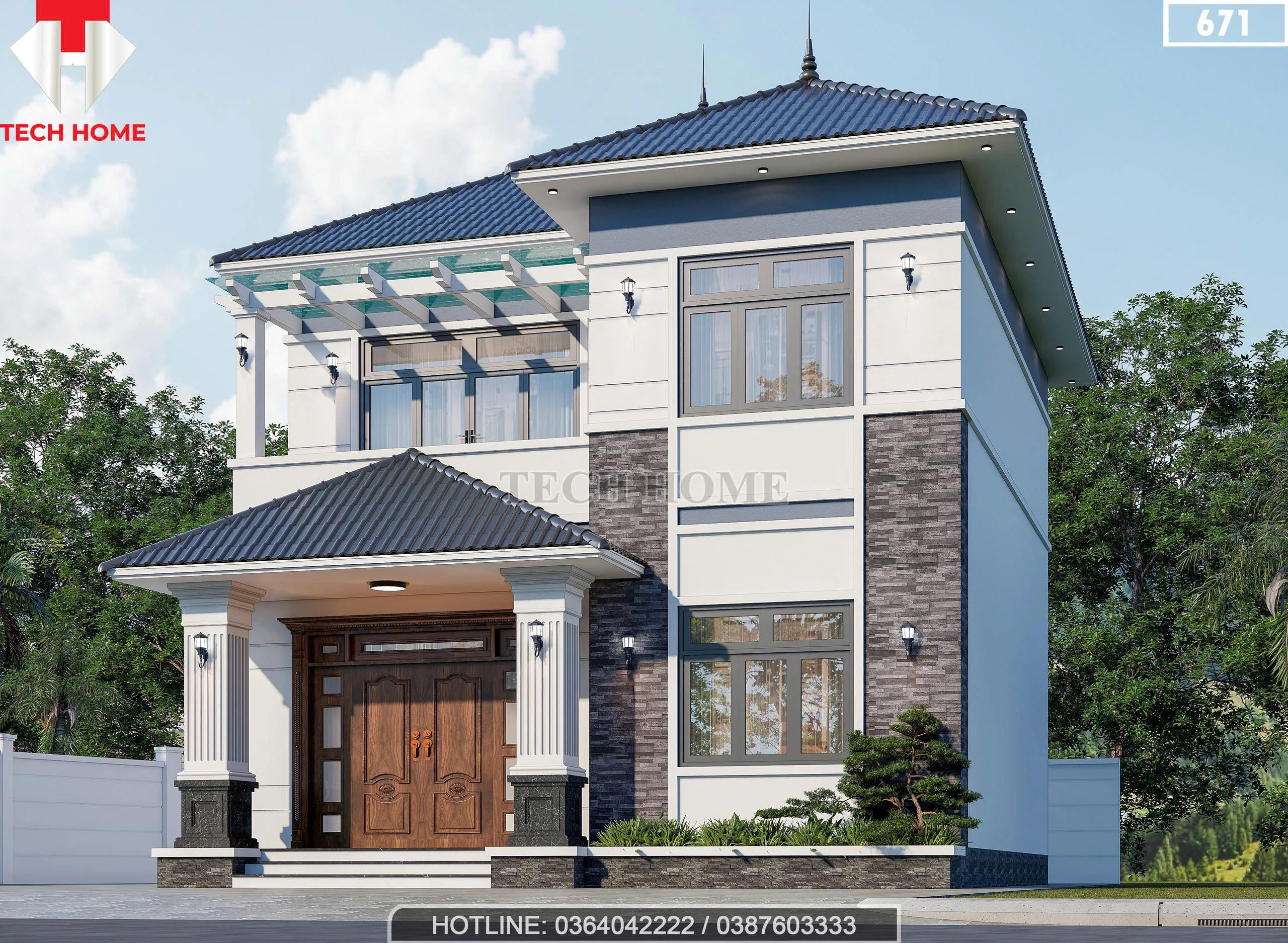 Góc nghiêng mẫu nhà mái Nhật 2 tầng đẹp