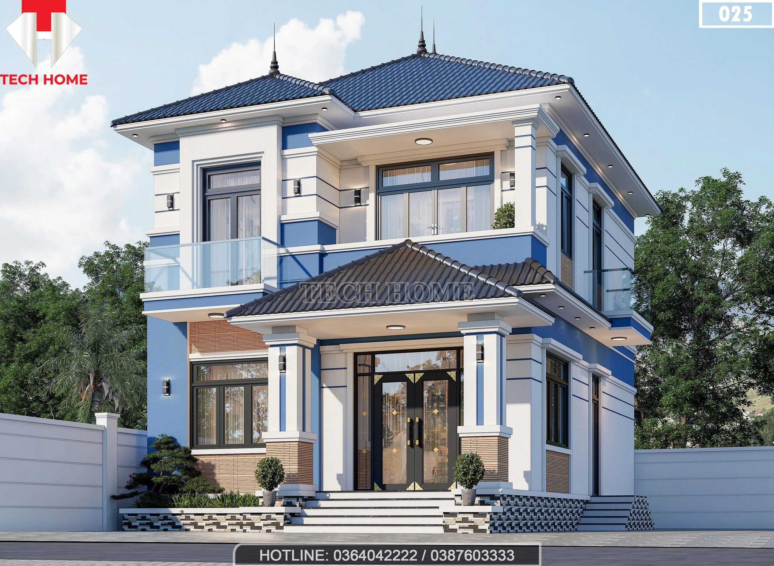 Góc nghiêng mẫu nhà mái Nhật 2 tầng đẹp