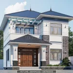 Góc nghiêng mẫu nhà mái Nhật 2 tầng đẹp