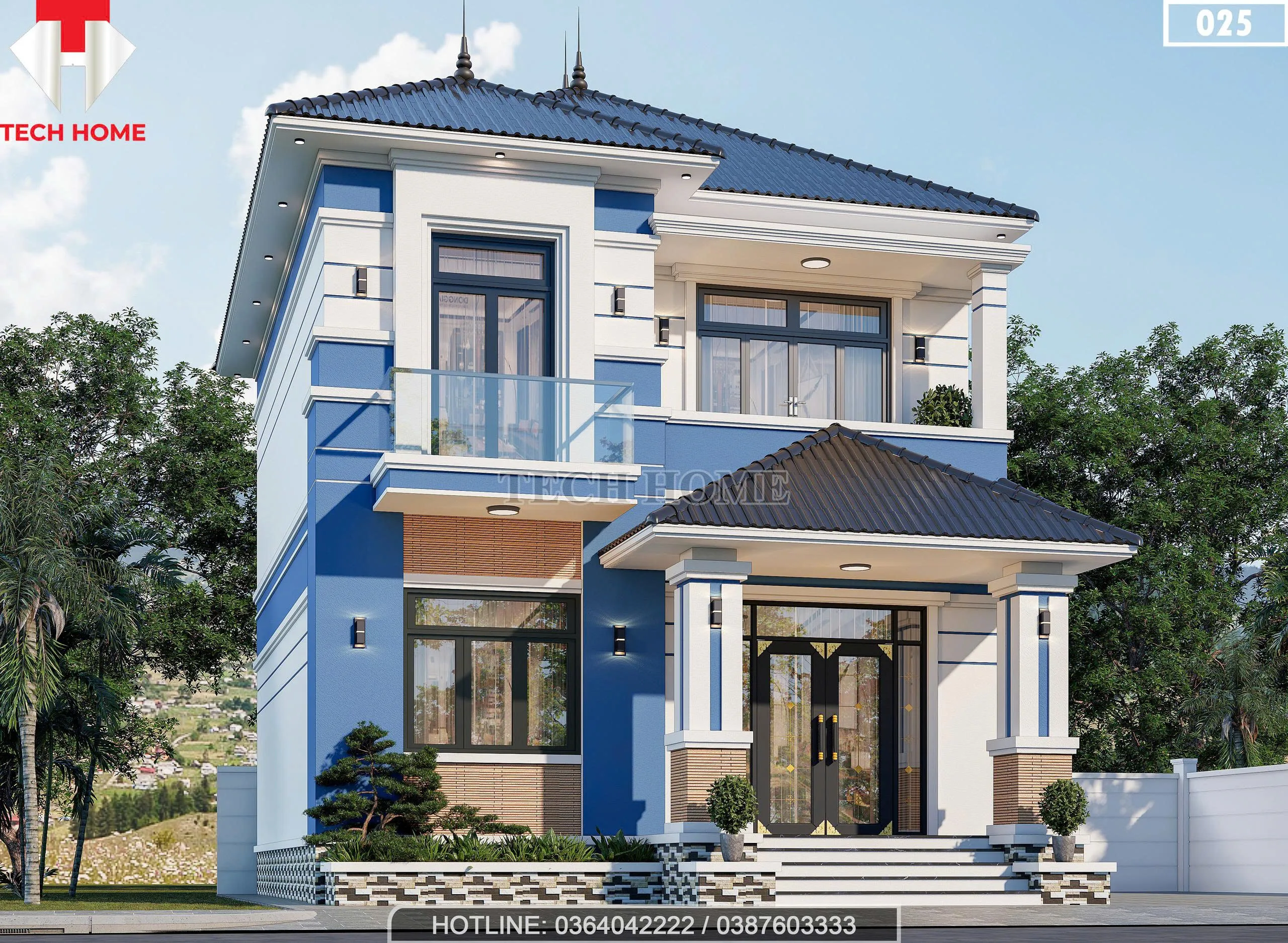 Góc nghiêng mẫu nhà mái Nhật 2 tầng đẹp