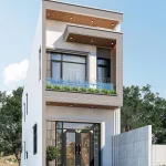 Góc nghiêng mẫu nhà ống 2 tầng hiện đại