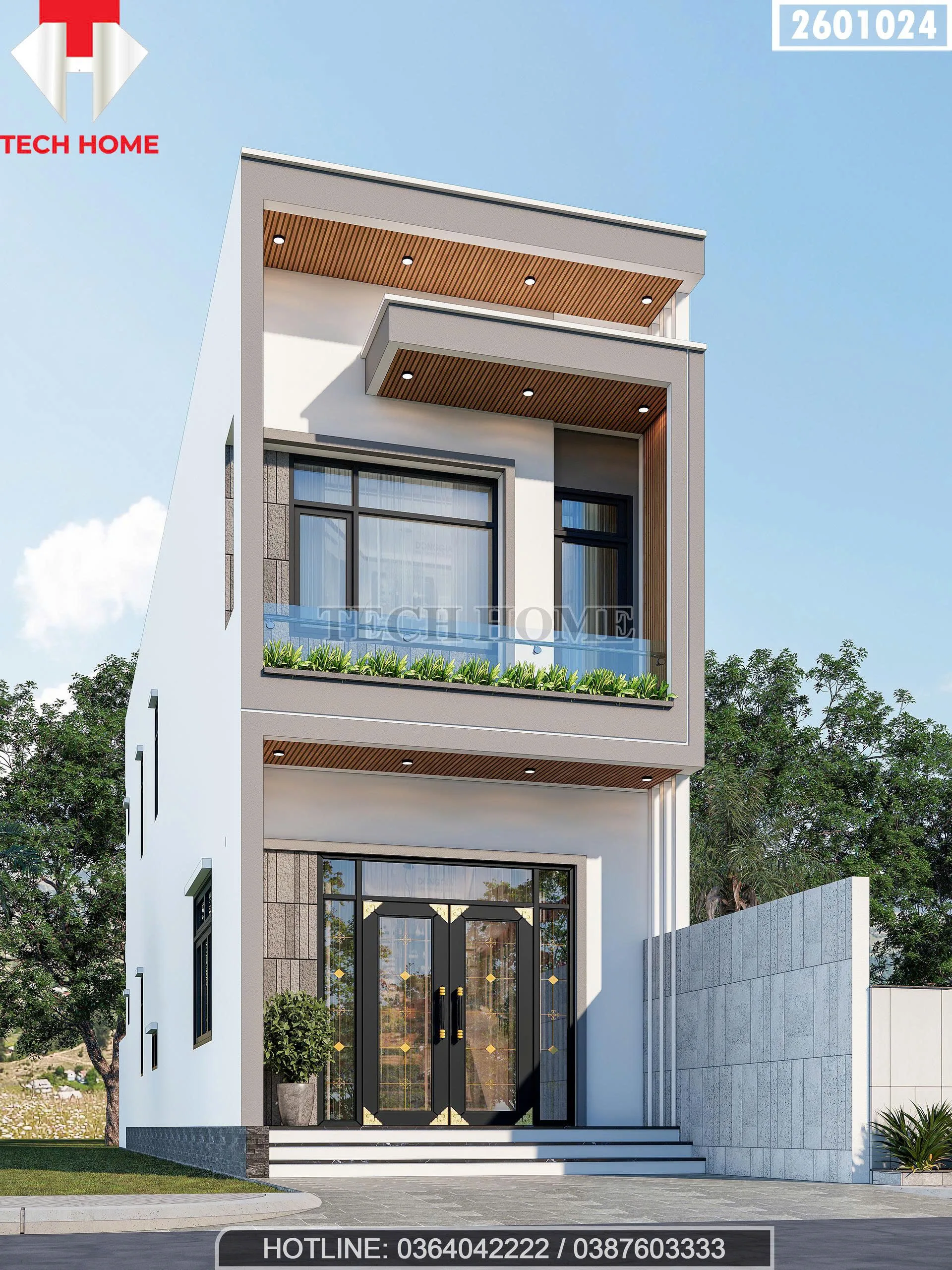 Góc nghiêng mẫu nhà ống 2 tầng hiện đại