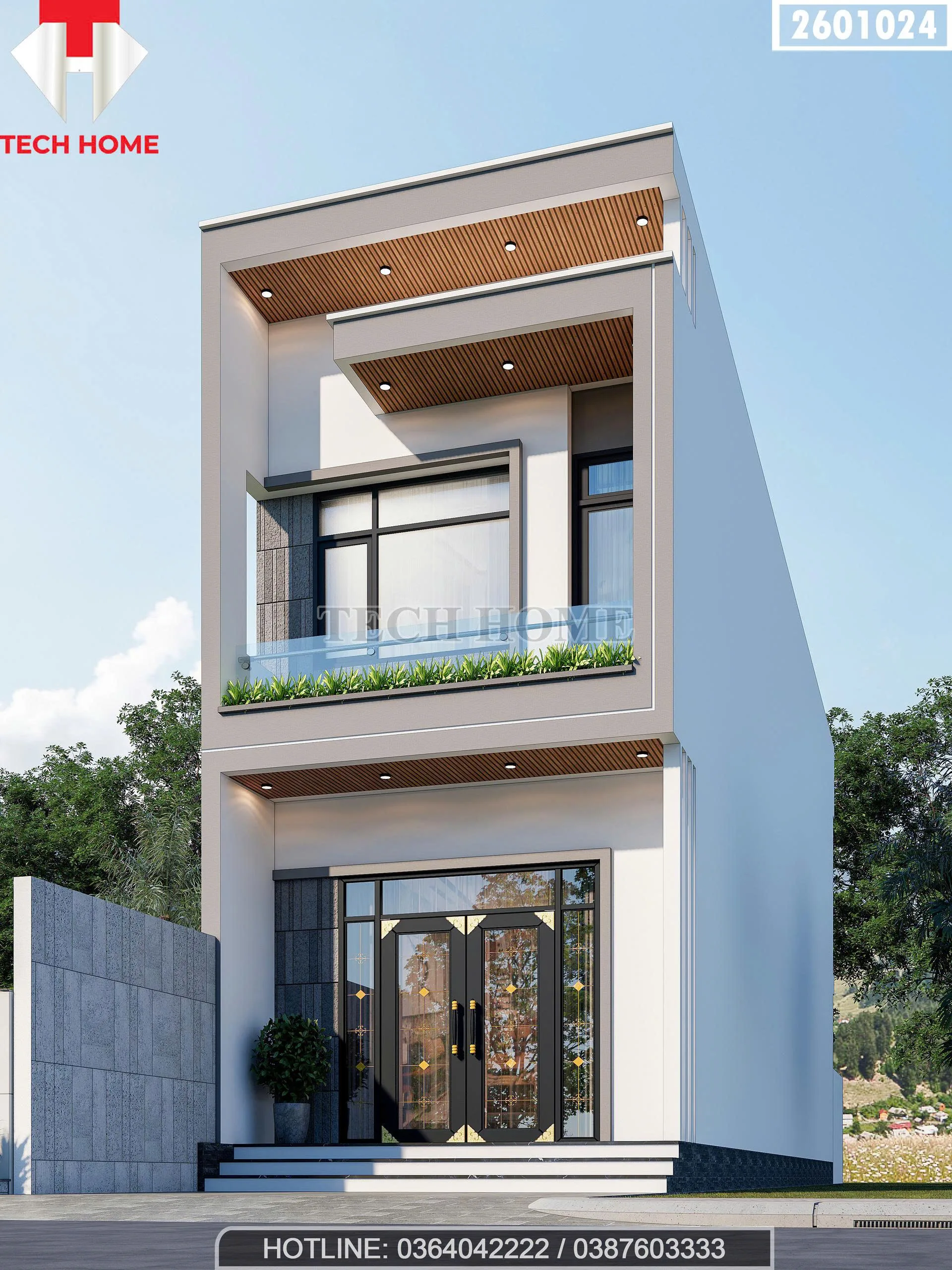 Góc nghiêng mẫu nhà ống 2 tầng hiện đại