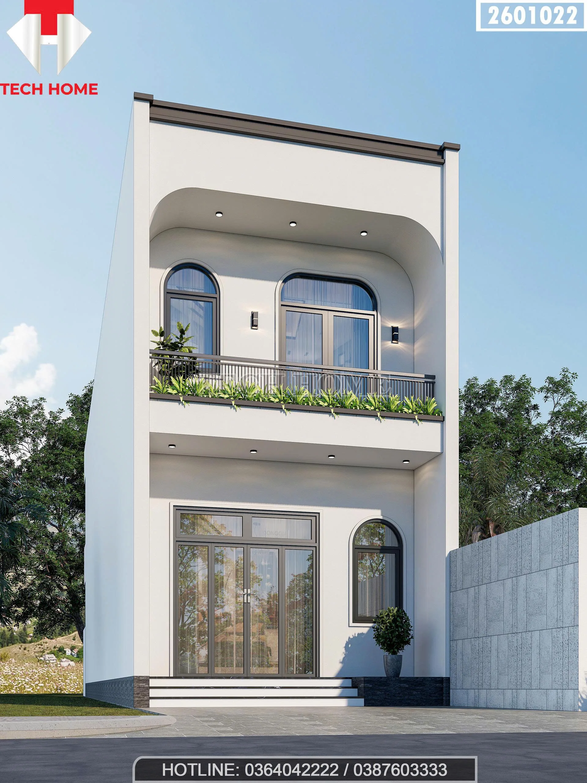 Góc nghiêng mẫu nhà ống 2 tầng hiện đại