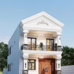 Góc nghiêng mẫu nhà ống 2 tầng tân cổ điển