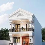 Góc nghiêng mẫu nhà ống 2 tầng tân cổ điển