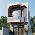 Góc nghiêng mẫu nhà phố 2 tầng 5x15m