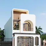 Góc nghiêng mẫu nhà phố 2 tầng hiện đại