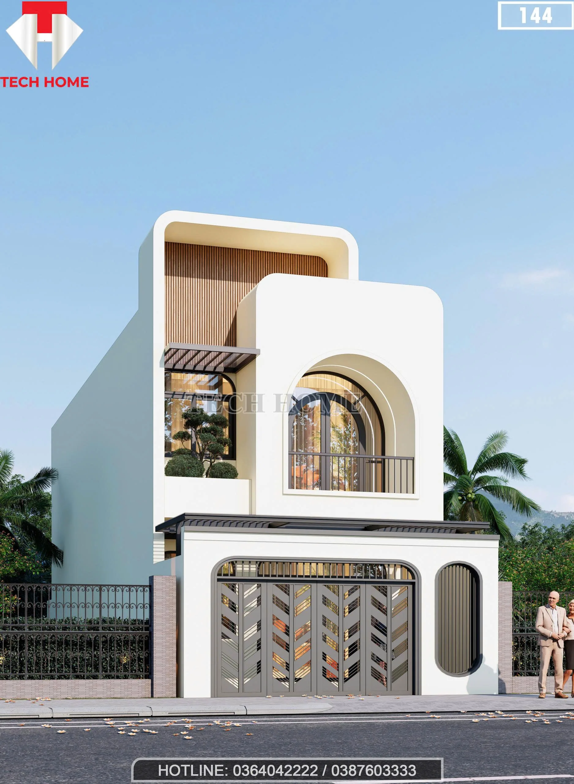 Góc nghiêng mẫu nhà phố 2 tầng hiện đại