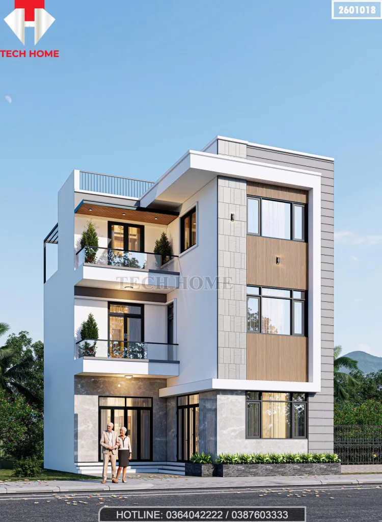 mẫu nhà phố 3 tầng hiện đại
