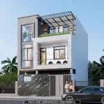 Góc nghiêng mẫu nhà phố 3 tầng hiện đại