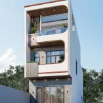 Góc nghiêng mẫu nhà phố 3 tầng hiện đại