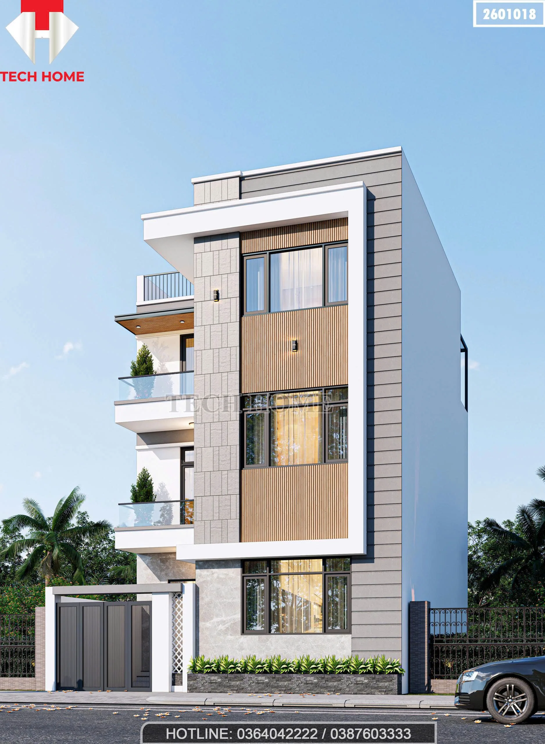 mẫu nhà phố 3 tầng hiện đại