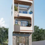 Góc nghiêng mẫu nhà phố 3 tầng hiện đại