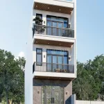 Góc nghiêng mẫu nhà phố 3 tầng hiện đại
