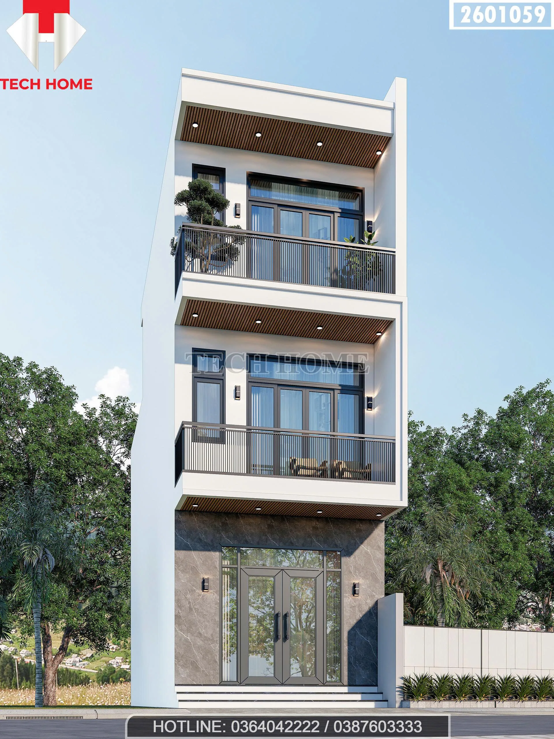 Góc nghiêng mẫu nhà phố 3 tầng hiện đại