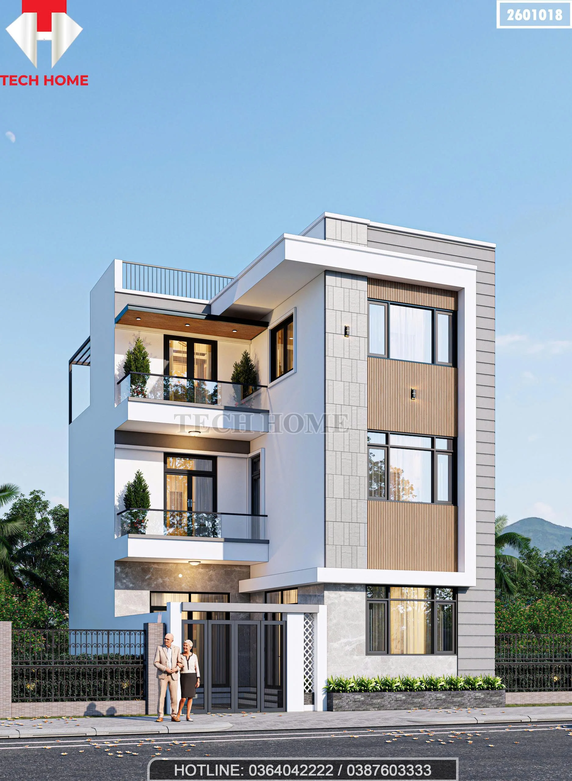 mẫu nhà phố 3 tầng hiện đại