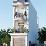 Góc nghiêng mẫu nhà phố 3 tầng tân cổ điển
