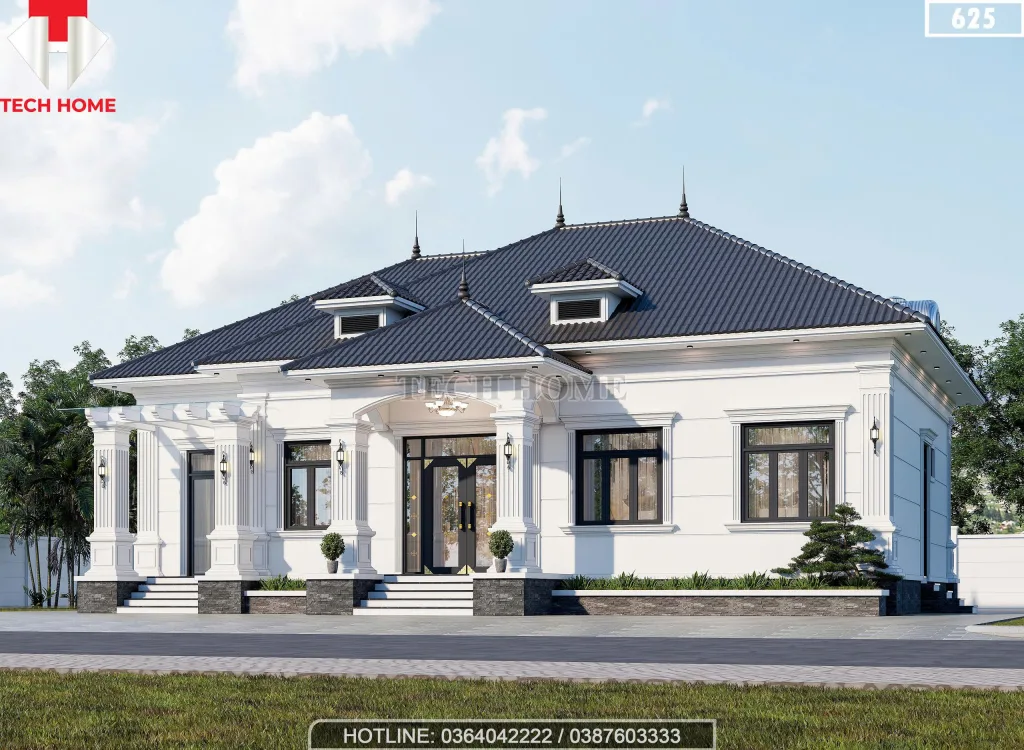 Góc nghiêng mẫu nhà vườn 1 tầng mái Nhật