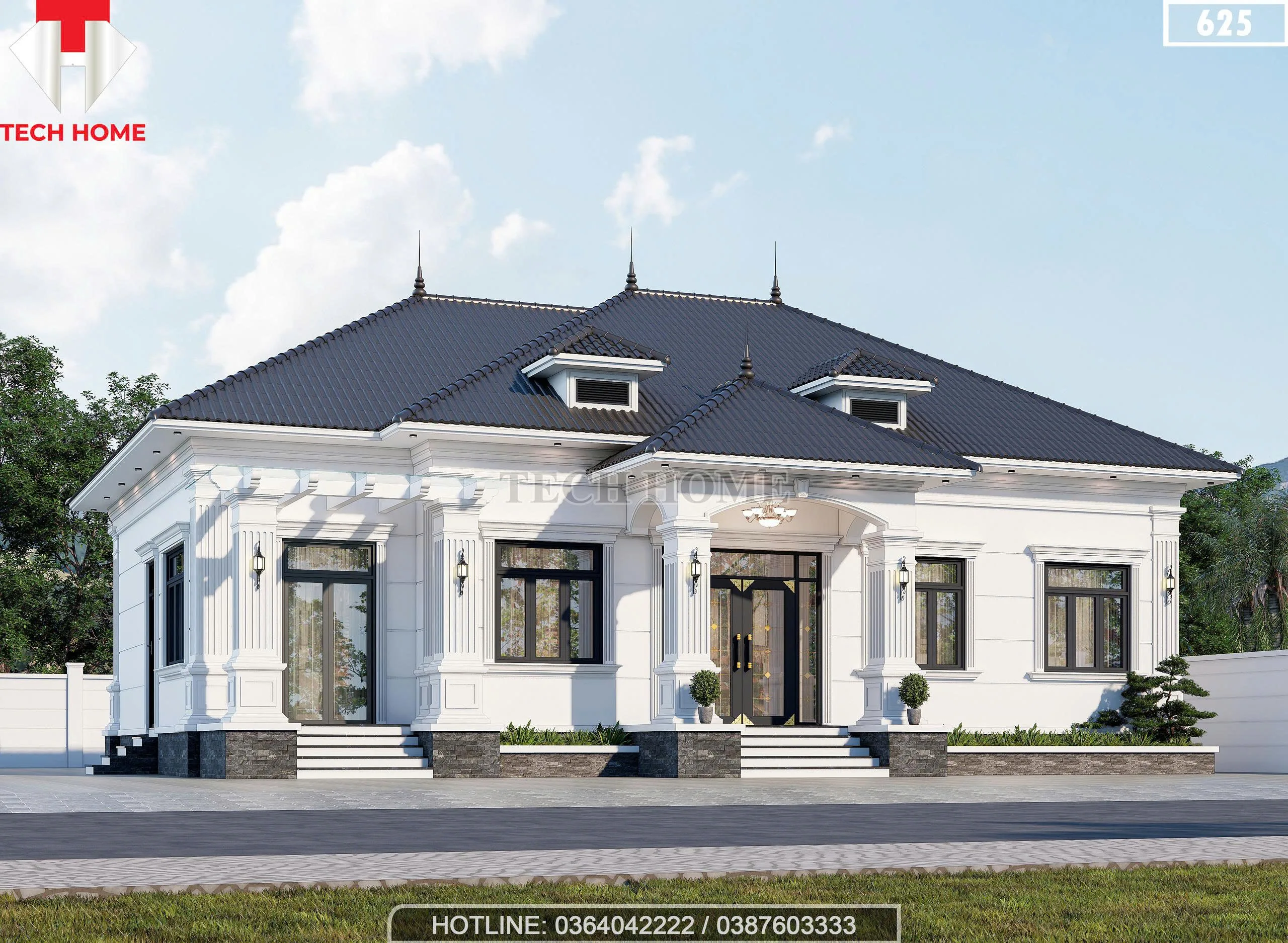 Góc nghiêng mẫu nhà vườn 1 tầng mái Nhật